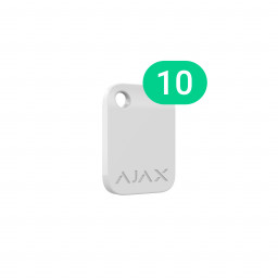 Защищенный бесконтактный брелок для клавиатуры Ajax Tag Белый (10 шт)