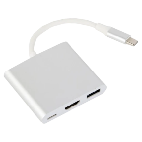 Адаптер-перехідник Cablexpert A-CM-HDMIF-02-SV USB-C на HDMI/USB 3.0/USB-C купити