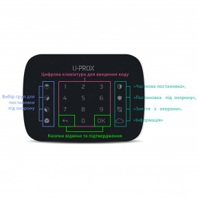 U-Prox Keypad G4 Черная - Многогрупповая клавиатура с сенсорной поверхностью фото