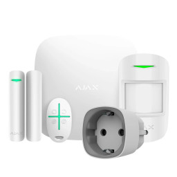 Ajax StarterKit Білий + Ajax Socket Біла - Комплект охоронної сигналізації