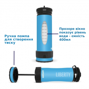 LifeSaver Liberty Blue - Портативна пляшка для очищення води в Україні