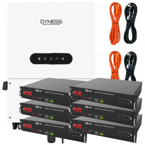 Dyness B4850G (2.4 кВт·г / 48 В) (6 шт.) + Dyness 8.0L-1P-A 8кВт 48В (1 шт.) + Комплект силових кабелів для Dyness B4850 - Комплект системи накопичення енергії купити