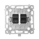 Ajax OutletCore (LAN) Black - Механизм интернет розетки