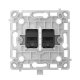 Ajax OutletCore (LAN) Black - Механизм интернет розетки