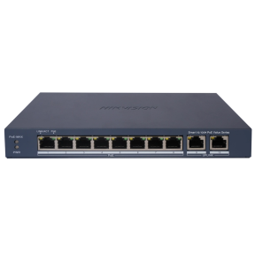 Hikvision DS-3E1310P-EI/M – Управляемый PoE коммутатор (8xPoE 100M, 2xGb RJ45, 60W, 300m) купить