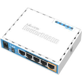 2.4GHz Wi-Fi точка доступу з 5-портами Ethernet MikroTik hAP (RB951Ui-2nD) - фото №1 2.4GHz Wi-Fi точка доступу з 5-портами Ethernet MikroTik hAP (RB951Ui-2nD) купити