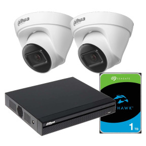 Dahua Внутрішній Контроль 2: Комплект IP-спостереження (2 купольні камери) купити