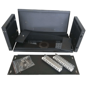 Hypernet WMNC-350-4U-FLAT-BLACK - Шафа коммутаційна настінна розбірна чорна зображення