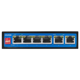 EWIND EW-S1906CF-DP – Некерований PoE-комутатор (4xPoE, 2xUplink, 60 Вт, AI Watchdog)