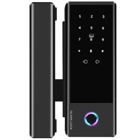 SEVEN LOCK SL-7776BF black - Умный биометрический замок на стеклянную дверь