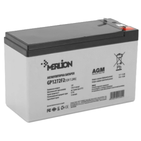 MERLION AGM GP1272F2 – Акумуляторна батарея (12В, 7.2Аг, AGM, клемма F2)