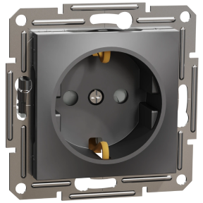 Schneider Electric Asfora EPH2900271 - Розетка с заземлением и шторками антрацит купить