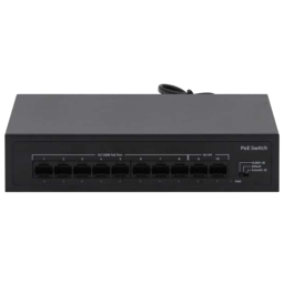Hedy HY8H2-80 – Некерований PoE-комутатор (8xPoE 75W, 2xUplink 100M, Extend 250m, Watchdog)
