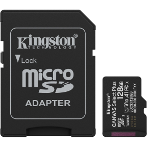Карта пам'яті Kingston microSD 128GB C10 UHS-I A1 V10 R150MB/s + SD купити