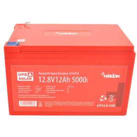 Merlion LiFePO4 – Акумуляторна батарея (12.8В 12А·г, 153.6В·год, 15A)