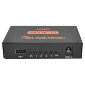 Активний HDMI сплітер 1=>4 порта 4K, 2K DC5V/2A