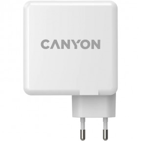 Сетевое зарядное устройство Canyon H-100 GaN 2xUSB-C, 2xUSB-A, PD3.0, QC3.0, 100W White (CND-CHA100W01) фото