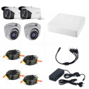 Комплект TurboHD видеонаблюдения на 2 внутренних и 2 уличные камеры 2МП Hikvision KIT-4T2D2BMV1