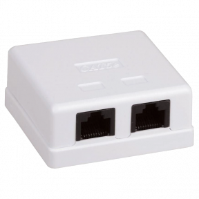 Hypernet MB-UTP6-2 Розетка 2-портова RJ45 UTP, біла, 6 категорія купити
