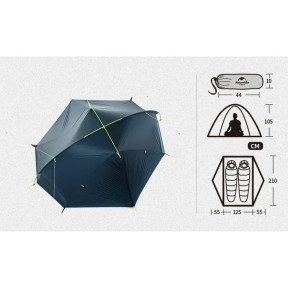 Палатка двухместная Naturehike Tagar NH17T180-J, темная голубая фото