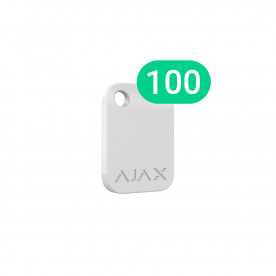 Защищенный бесконтактный брелок для клавиатуры Ajax Tag Белый (100 шт)