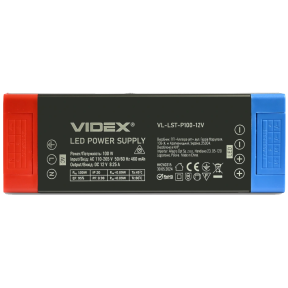 VIDEX (VL-LST-P100-12V) DC12V 8.25A 100W IP20 - Блок живлення для LED стрічки - фото №2 VIDEX (VL-LST-P100-12V) DC12V 8.25A 100W IP20 - Блок живлення для LED стрічки зображення