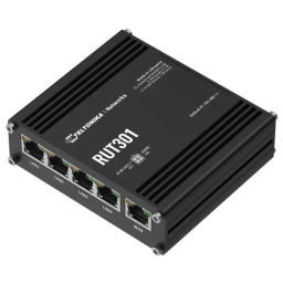 Teltonika RUT301 – Промышленный маршрутизатор (5x10/100Mbps, IP30, 9-30V DC)