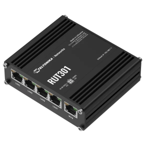 Teltonika RUT301 – Промышленный маршрутизатор (5x10/100Mbps, IP30, 9-30V DC) купить