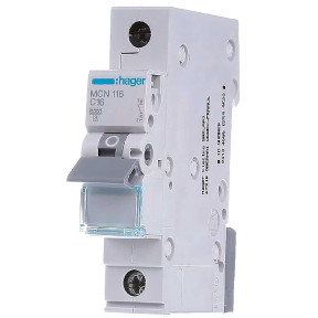 Hager MCN116 - Автоматичний вимикач 1P 6kA C-16A 1M купити