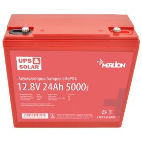 Merlion LiFePO4 12.8V 24Ah – Акумуляторна батарея (307.2Wh, 12A заряд, до 5000 циклів) купити