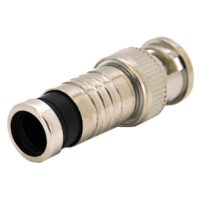 Разъем BNC-M компрессионный под коаксиальный кабель RG-59 + желтый наконечник Q100 фото