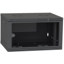 Шафа телекомунікаційна двері скло (чорна) IPCOM 4U 600x450