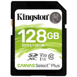 Модуль флэш-памяти Kingston 128GB SDXC Canvas Select Plus 100R C10 UHS-I U3 V30