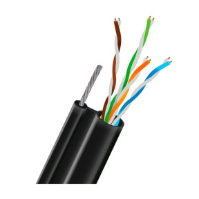 Кабель витая пара UTP CAT5E CU 0.51mm LDPE Outdoor + трос Trinix 305m купить
