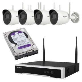 Набор Hikvision DS-7104NI-K1/W/M (1 шт.) + DS-2CV2021G2-IDW(D) (2.8 мм) (4 шт.) + WD10PURX-78 (1 шт.) купить
