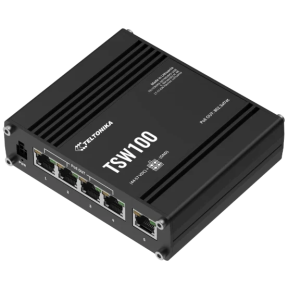 Teltonika TSW100 – Неуправляемый коммутатор (5xGbE, 4xPoE+ 802.3af/at до 120W, IP30) фото