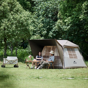 Намет з навісом Naturehike Village CNK2300ZP022, коричневий малий фото