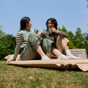 Самонадувний килимок двомісний з подушкою Naturehike CNK2300DZ014, 30 мм, бежевий фото