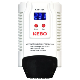 KEBO KVP-30A – Реле напруги (30 А, 140–280 В, затримка 1–300 с, 50/60 Гц)