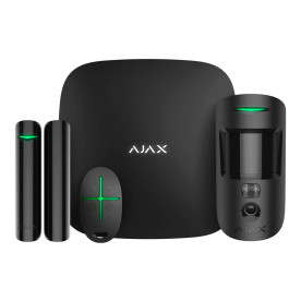 Ajax StarterKit Cam Plus Чорний - Стартовий комплект системи безпеки з фотоверифікацією тривог та LTE