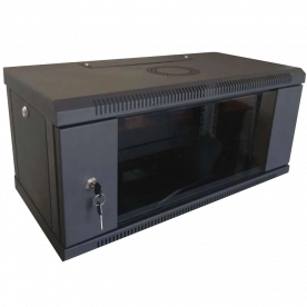 Hypernet WMNC-4U-FLAT-AC-BLACK 4U 600x450 - Шкаф коммутационный настенный разборный черный