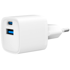 Gembird TA-UC-PDQC20-W-01 (USB Type A + USB Type C) - Сетевое зарядное устройство
