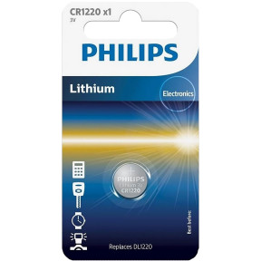 Батарейка Philips CR-1220 bat(3B) Lithium 1шт (CR1220/00B) купити