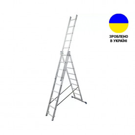 Алюминиевая трехсекционная лестница TRIOMAX VIRASTAR 3x9 ступеней