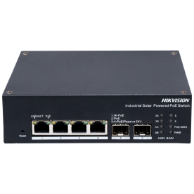 Hikvision DS-3T1506HP-EI-UPS – Промисловий керований комутатор (4xPoE, 2xSFP, Hi-PoE 90W, Solar 12-24V)