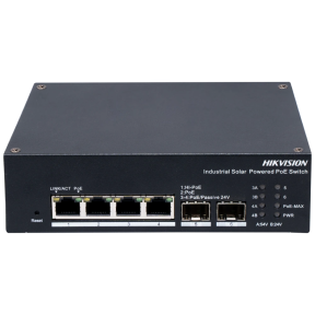 Hikvision DS-3T1506HP-EI-UPS – Промисловий керований комутатор (4xPoE, 2xSFP, Hi-PoE 90W, Solar 12-24V) купити