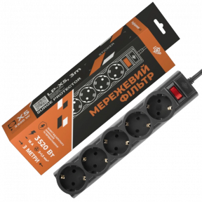 LogicPower LP-X5-3 Black Удлинитель сетевой (фильтр) купить