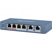 Hikvision DS-3E0106HP-E - 4-портовий некерований комутатор Fast Ethernet POE