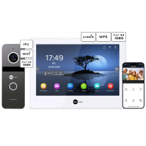 Neolight ALPHA Hybrid + SOLO IPW Graphite - Комплект відеодомофону з кутком і PoE адаптером для панелі виклику