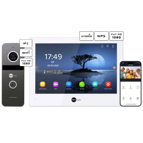 Neolight ALPHA Hybrid + SOLO IPW Graphite - Комплект відеодомофону з кутком і PoE адаптером для панелі виклику купити